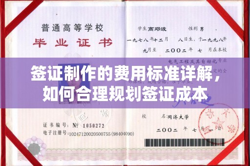 绥江签证制作的费用标准详解，如何合理规划签证成本